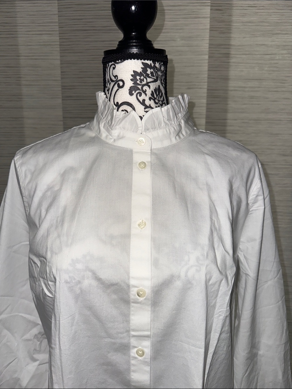 J. Crew Factory Ruffle button-up top Sz. XL - Picture 6 of 9
